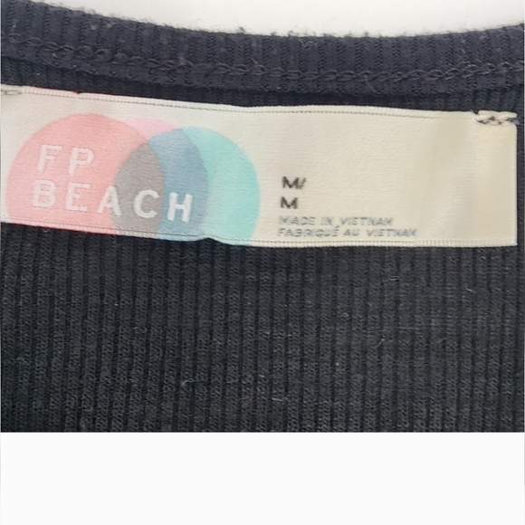 Free People Black Beach La Nite Ribbed Swing Sleeveless Black Dress Size M - Picture 5 of 7